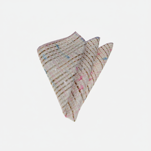 Pink and Blue Knitted <b>Neckerchief</b> on Beige Unique Color Combination for Fashion Accessory - Product Image 2