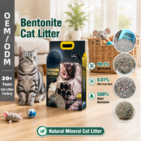 Poudre de bentonite micronisée ultra-poussièreuse pour commande en gros OEM d'usine, divers parfums, litière agglomérante pour chat en bentonite