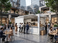 Magasin Modulaire Mobile de Confort Extérieur, Boutique Contemporaine en Conteneur de 10ft 20ft, Bar et Café Pop-up