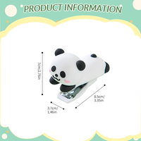 Mini Agrafeuse Panda Mignonne Portable, Agrafeuse de Dessin Animé avec Agrafes 24/6 pour l'École, le Bureau et les Cadeaux de Papeterie
