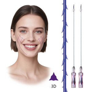 วัสดุเย็บติดผิวหนังชนิดกาวทางการแพทย์ CE Marked PDO Cutting Cog 3D L-Needle ETO Class II สำหรับคลินิกเสริมความงาม ยกกระชับใบหน้า ขนาด 18G-23G 120 มม. - Product Image 1