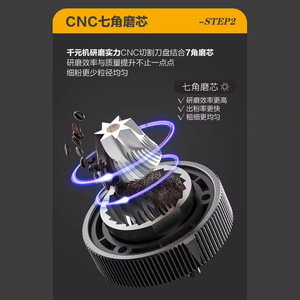 Manual Coffee Grinder Adjustable Hexagonal Steel Core Hand Crank For Outdoor Use Grey - Product Image 4