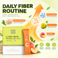 Bâtonnets de poudre de fibres prébiotiques à marque privée avec Psyllium Husk, Fibre de pêche, Bacillus Coagulans – Complément quotidien de fibres OEM ODM