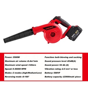 <span class=keywords><strong>Souffleur</strong></span> d'air électrique sans fil 2 en 1 3500W, 3 vitesses, rotation à 180°, aspiration et soufflage, pour batterie <span class=keywords><strong>Makita</strong></span> 18V - Product Image 2