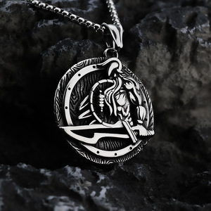Yunnique-collar con colgante de guerrero vikingo para hombre, de acero inoxidable, diseño de espada, asimetría, joyería geométrica para regalo - Product Image 3