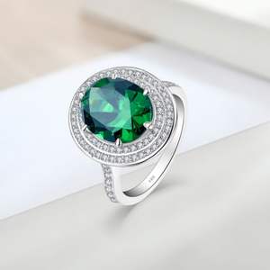 도매 숙녀 10*<span class=keywords><strong>12mm</strong></span> 타원형 컷 큐빅 지르코니아 다이아몬드 반지 스털링 실버 여성을위한 결혼식 - Product Image 3