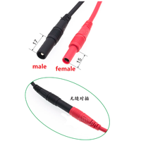 Câble d'extension en silicone souple 198 *0.08mm, cuivre étamé 15A, 1m, avec fiche banane de sécurité 4mm mâle-femelle, 100cm
