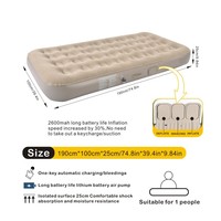 Matelas et lit gonflables de camping QDH en PVC, longueur 74,8 pouces, matelas de couchage portable pour 2 personnes (bleu marine, 2 pièces)
