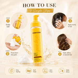 Lotion coiffante moussante bio pour cheveux bouclés et crépus - Modèle et définit la forme - Tenue moyenne - Prête à l'emploi - Product Image 2