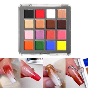 Paleta de pigmentos para uñas, juego de polvos sólidos para uñas, polvo para uñas Ombre para decoración de uñas, accesorios de manicura DIY, 16 colores - Product Image 3