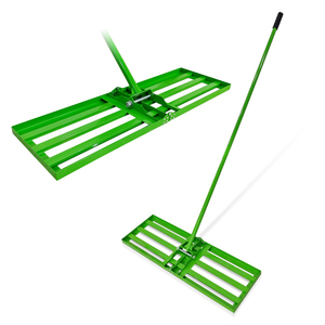 JH-Mech Rake Lawn Leveler 32*10 Inch Soft Rubber Grip Powder Coated Foldable Carbon Steel Lawn Leveling Rake <strong>for</strong> Backyard - Product Image 1