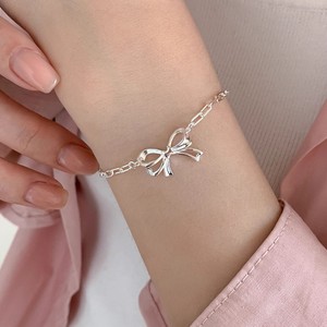 Collana con fiocco traforato in argento sterling s925, una catena dolce ed elegante per la clavicola, ideale per la figlia di una donna <span class=keywords><strong>chaebol</strong></span>. - Product Image 6