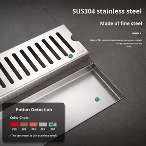 OEM Stainless Steel Rectangular Floor Drain Large Flow for Outdoor Courtyard Terrace Garden Modern Simple Design Floor - Product Image 1