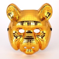 Pesta Topeng Karnaval Halloween Wisuda Venesia Topeng Panda Lucu Horor Modis Trendi PVC Cetak UV Seluruh Wajah 18+