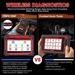 LAUNCH CRP919E BT OBD Scanner sans fil Outils de diagnostic Appareil de diagnostic automobile pour véhicules à essence 12V - Product Image 2