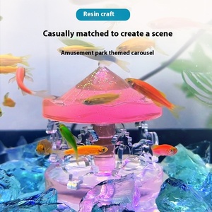 Internet célébrité glace bleu cristal pierre château carrousel moulin à vent pour <span class=keywords><strong>aquarium</strong></span> aménagement paysager Micro aquariums accessoires - Product Image 4