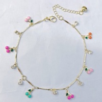 Gelang Kaki JML Amulet Mata Iblis Turki dengan Mawar Vintage, Hadiah Hari Valentine, Gelang Rantai yang Dapat Disesuaikan