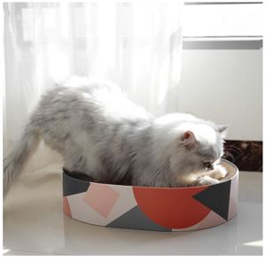 Kat Kartonnen Bed Loungebank Indoor Katten Ovale Vorm Kitty Krabpad Recycle Corrugate Scratcher - Product Image 3