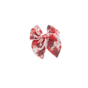 Tùy Chỉnh Màu Đỏ Tối Shaker Bow Cho Halloween Vải Mô Hình Tùy Chỉnh Shaker Clays Tóc Clip Bow Với Tóc Clip - Product Image 2
