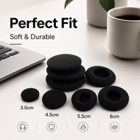 Couvre-écouteurs ronds épaissis de 3,5 cm, 4,5 cm, 5/6 cm, grands coussinets en éponge pour écouteurs supra-auriculaires