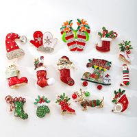 Broches de Noël tendance en gros pour hommes et femmes, broches en strass pour festivals, bijoux, accessoires vestimentaires, cadeaux