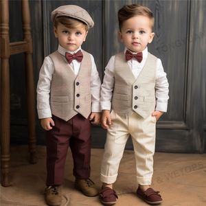Fabricantes de ropa personalizada, trajes de <span class=keywords><strong>boda</strong></span> para bebés, trajes para niños, ropa para niños, 2 conjuntos, ropa de caballero, trajes para bebés - Product Image 4