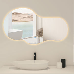 Fullkenlight Óculos De Segurança Led Espelhos Backlit Do Banheiro Veludo Ondulado Smart Led Espelho Do Banheiro com Tela De Toque - Product Image 3