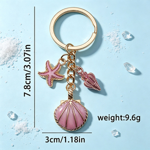 Llavero de aleación de zinc al por mayor con diseño de vida marina, llavero personalizado con logo estilo océano, llavero de animal marino de esmalte duro, recuerdo. - Product Image 4