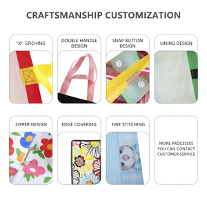 Opvouwbare Herbruikbare Boodschappentas Waterdichte Plastic Geweven Polypropyleen Met Handvatten Voor Opslag - Product Image 6