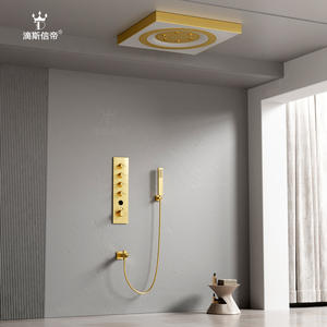 All-Copper Thermostatic LED Display Valve Body Home Use Booster Gold-Brushed Shower Head Set Intelligent Shower Room Accessories - Product Image 5