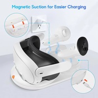 Aolion Meta untuk Quest 3 stasiun pengisian Dock 45W PD magnetik dengan 2 baterai isi ulang untuk pengontrol Port Tipe C