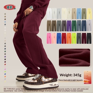 <span class=keywords><strong>Pantalon</strong></span> de sport pour <span class=keywords><strong>homme</strong></span> 2026, automne-hiver, couleur unie, taille mi-haute, en velours de coton épais, rembourré, coupe droite ample, avec cordon de serrage - Product Image 3