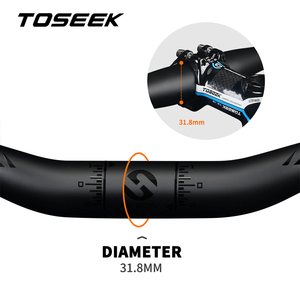 Manillares de <span class=keywords><strong>Bicicleta</strong></span> de <span class=keywords><strong>Montaña</strong></span> de Fibra de Carbono TOSEEK, Diámetro del Tubo de Dirección de 31,8 mm, Ancho de Abrazadera de 660/680/700/720/740/760 mm, Ergonómicos para XC AM - Product Image 5