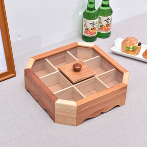 Caja de dulces de madera con forma de polígono y tapa de vidrio para almacenamiento y exhibición - Product Image 3