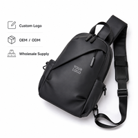 Sac bandoulière durable pour homme, grande capacité, élégant, sac de poitrine tendance, imperméable, sac à bandoulière décontracté, logo personnalisé