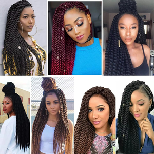Extensions de cheveux synthétiques 14 pouces pour tresses africaines, <span class=keywords><strong>Havana</strong></span> <span class=keywords><strong>Twist</strong></span>, 12 mèches épaisses, trame simple, 80g - Product Image 6
