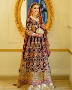 Atiya libas ดั้งเดิมอินเดีย/ปากีสถานผู้หญิงชุด lehenga & choli dozarzi หนักเย็บปักถักร้อยสำหรับงานแต่งงาน-วัสดุอะซิเตท - Product Image 1