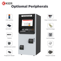 KER Smart Cash ATM : Kiosque de caisse libre-service avec lecteur de chèques, de billets et de codes-barres pour le dépôt de devises étrangères, SDK, sur pied, pour intérieur