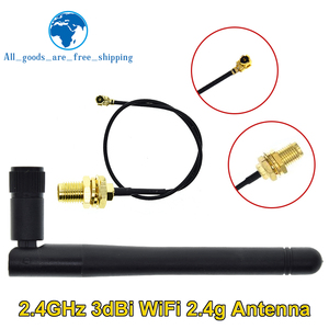 TZT 2,4 GHz 3dBi <span class=keywords><strong>WiFi</strong></span> 2,4g Antena Macho Enrutador inalámbrico + 17cm PCI U.FL IPX a Cable Pigtail macho ESP32 - Product Image 2
