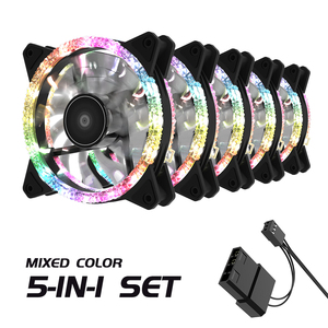5 em 1 Pacote Espumante Diamante Ventiladores 120 milímetros de Alto Desempenho 12V RGB 6 PIN <span class=keywords><strong>Big</strong></span> Airflow Cooling Fan - Product Image 1