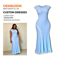 Robe longue d'été sexy en maille transparente à taille empire et manches courtes pour femme – Qualité supérieure
