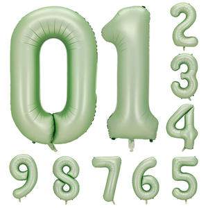 Huaien Factory's 32-Inch Globos de gran número Baby Pink Blue Matcha Green Fiestas del día de San Valentín-Globos de papel de aluminio con corazón - Product Image 2