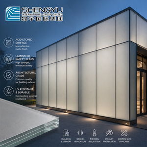 Revêtement de façade en verre architectural gravé à l'acide, finition mate non réfléchissante, stratifié pour l'extérieur des bâtiments - Product Image 1