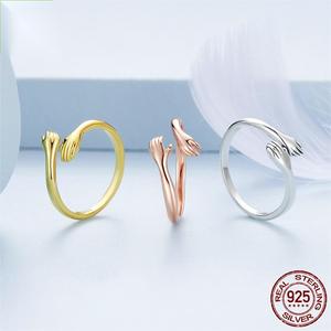 Bague d'amour pour femmes à offrir à leur petite amie, bague de couple, bague fine, bague Rainbowking en <span class=keywords><strong>argent</strong></span> sterling 925, CHRISTIAN, 2 pièces - Product Image 4