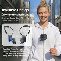 AMagisn Magnetic Invisible Hands-Free POV Neck Mount Backplate Kompatibel dengan Hero13 Insta360 untuk Osmo Pocket 4P