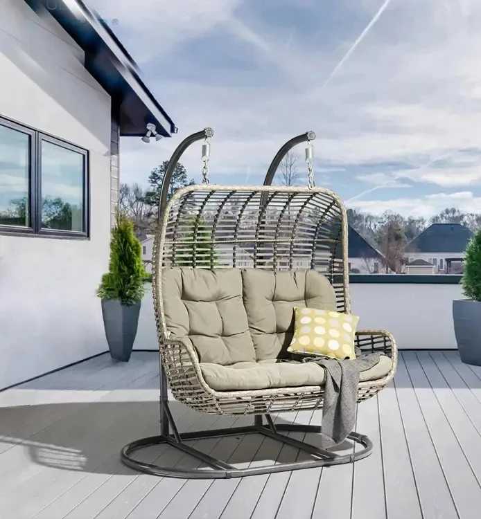 Double Seat Egg Swing Chair rattan outdoor hanging chair Garden Furniture
