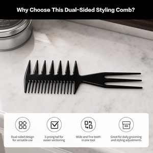 Peigne de coiffure antistatique en plastique personnalisé en gros, peigne 3 en 1 pour hommes, peigne de coiffure de haute qualité, peigne de barbier pour la coupe des cheveux - Product Image 3