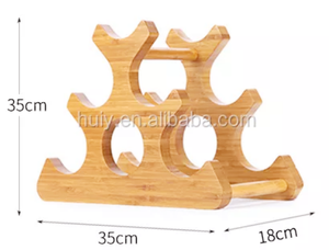 Soporte de madera para botellas de vino Estante de exhibición de vino decorativo de madera - Product Image 4