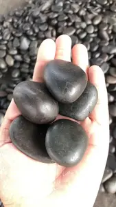 Polished Pebbles For Garden Natural River Pebble Stone Aqualium Pebbles Black