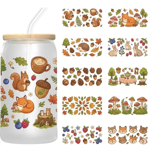 Envoltura para Vasos de 16 oz con Diseños de Animales Lindos y Variados, Personalizada, Impermeable, con Protección UV, para Impresión por Transferencia de Calor - Product Image 1